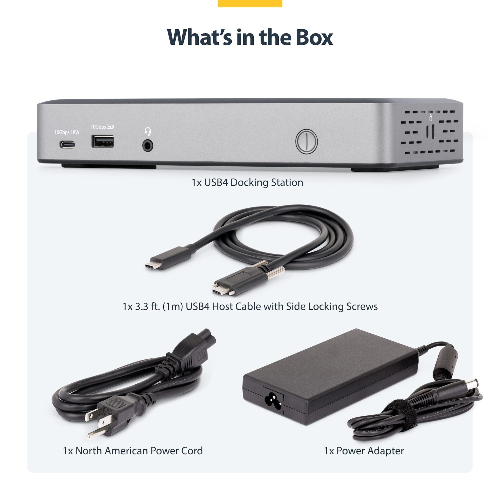 Triple-Monitor USB4 Docking Station, 4K 60Hz HDMI or DisplayPort, 100W Laptop Charging, 2.5GbE, USB-C Multi-Monitor Dock, Driverless