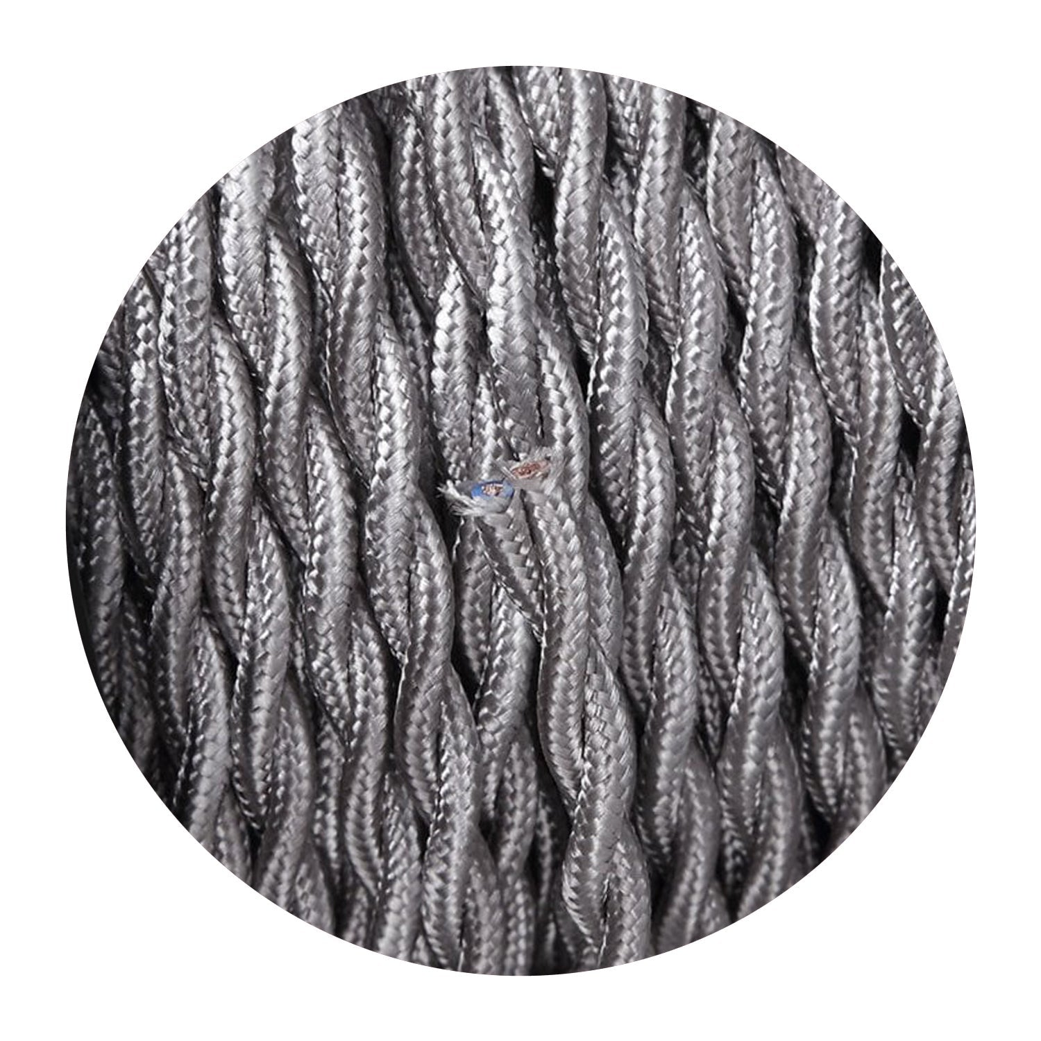 0.75mm 3 Core Twisted Electric Wire Fabric Grey~2097