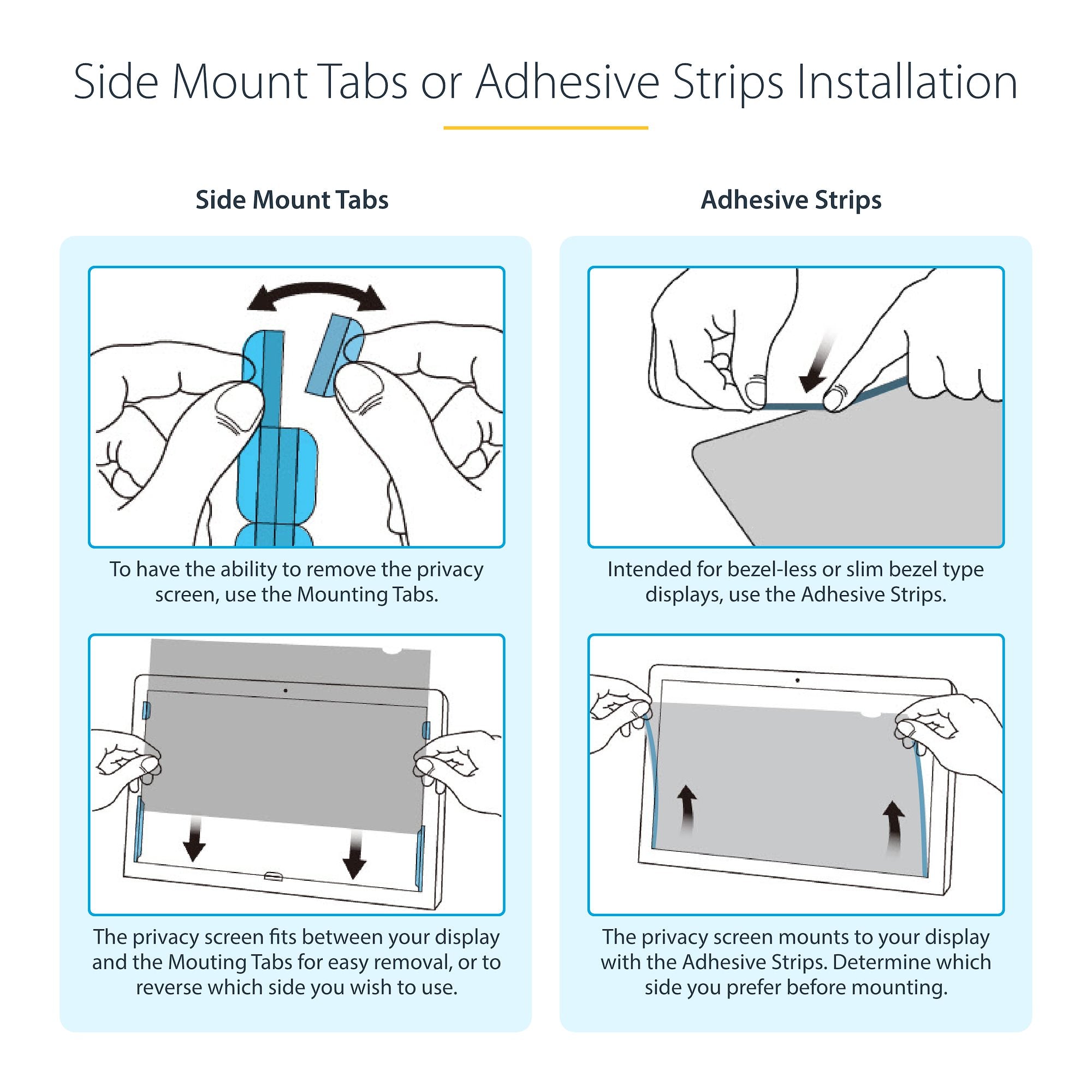 15.6-inch 16:9 Gold Laptop Privacy Screen, Reversible Filter w/Enhanced Privacy, Computer Security Filter, Removable Screen Protector/Shield, +/- 30 Deg.