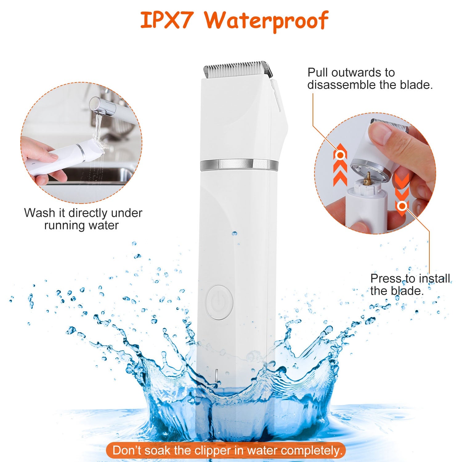 4 In 1 Electric Pet Dog Cat Grooming Kit Cordless Rechargeable Pet Hair Trimmer Shaver Set Low Noise Nail Grinder with 4 Guide Combs