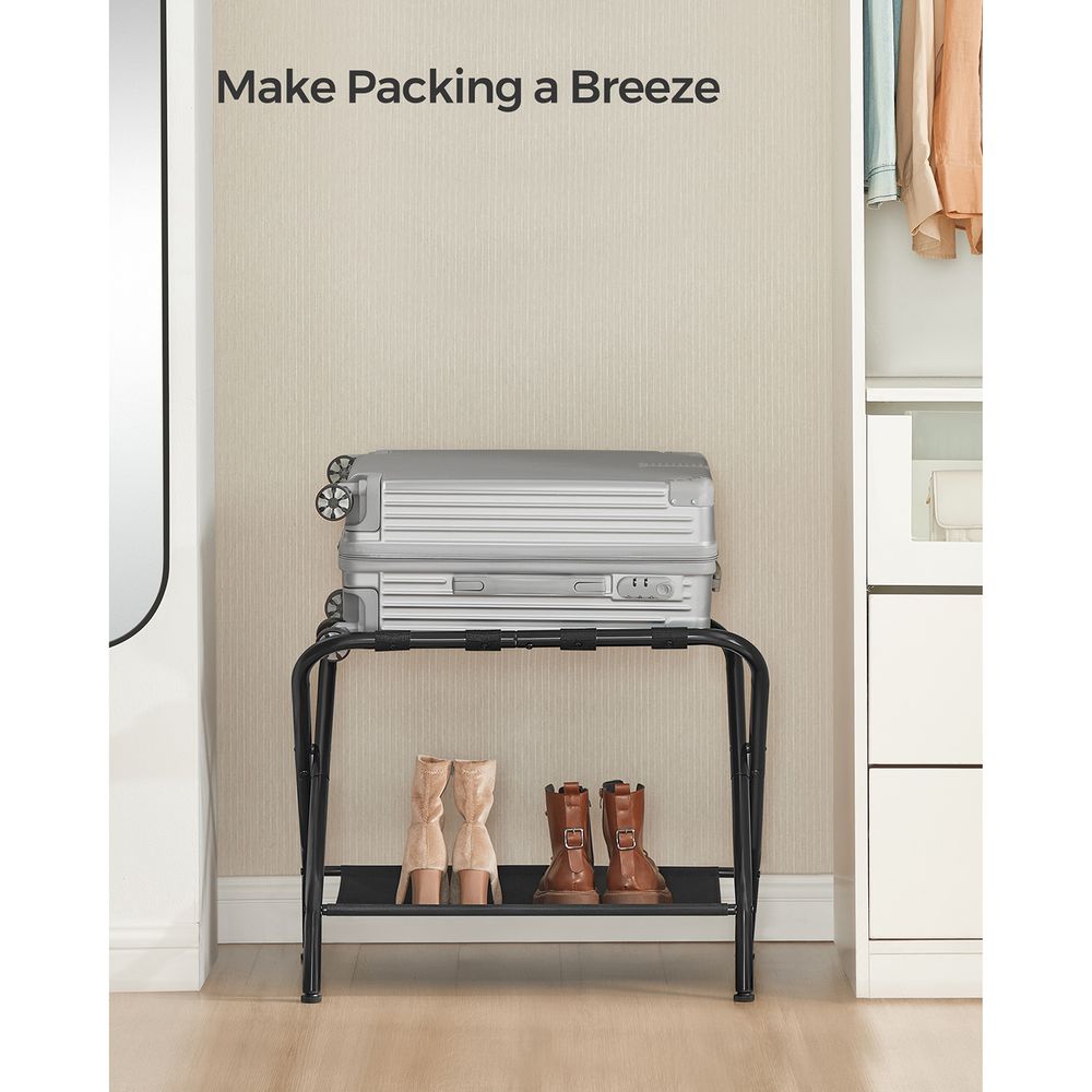SONGMICS Black Foldable Luggage Rack
