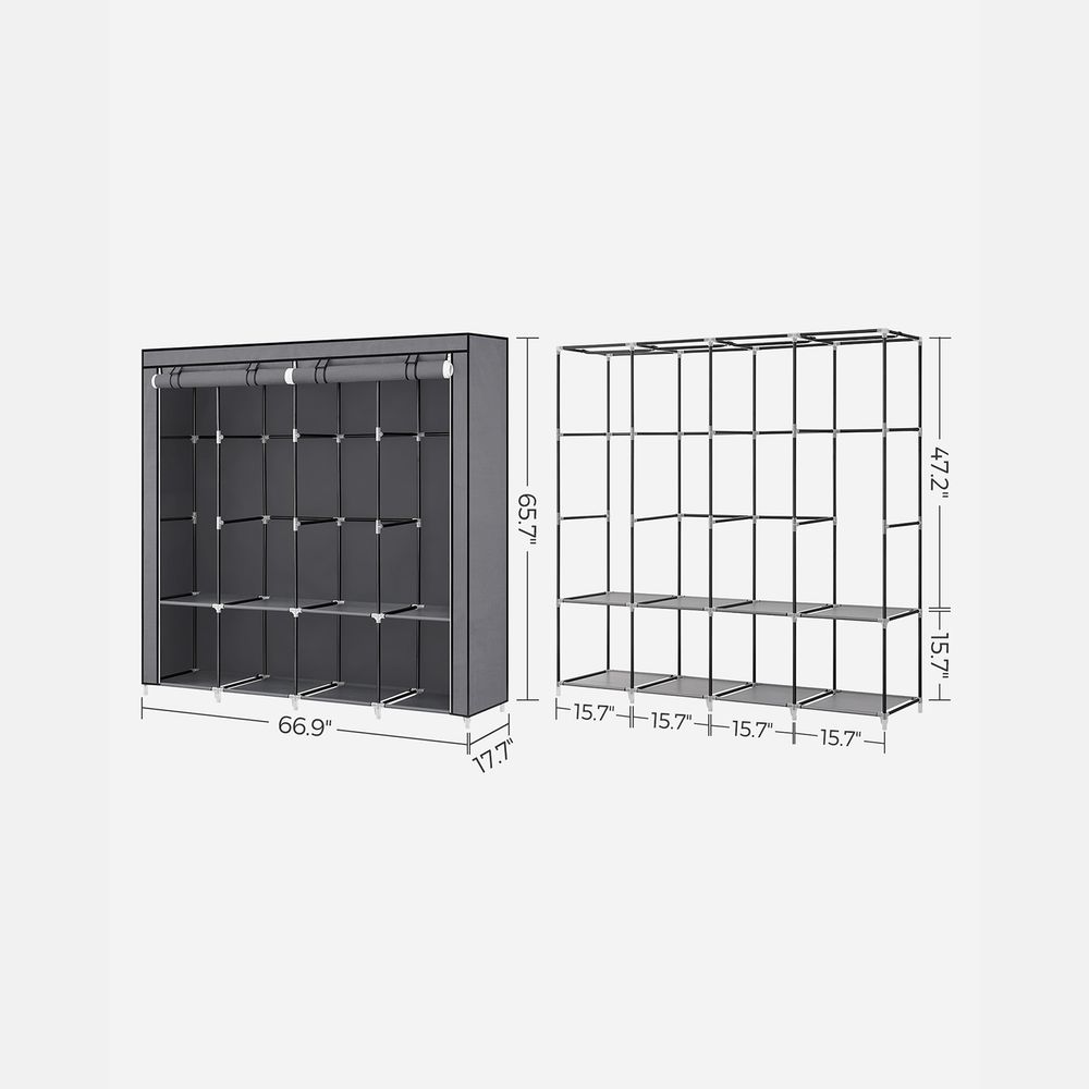 SONGMICS Wardrobe Closet Organizer with Cover