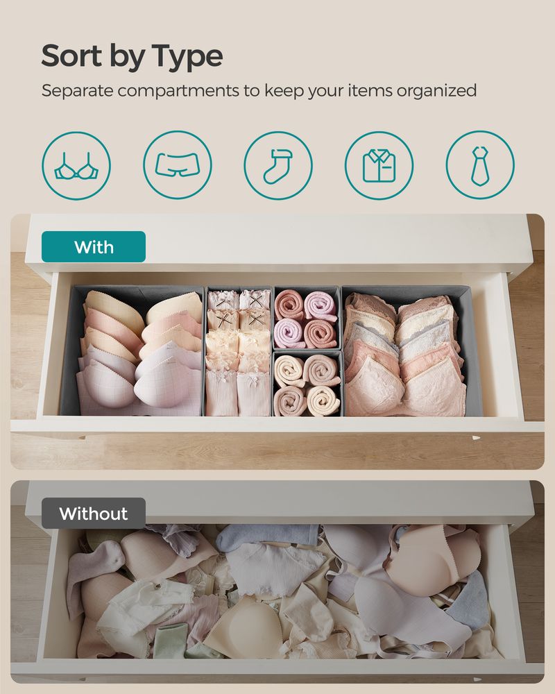 SONGMICS Dresser Drawer Organizers