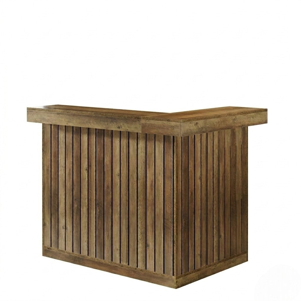 Modern L-Shaped Bar Unit, 4-Tier Corner Liquor Cabinet with Shelving