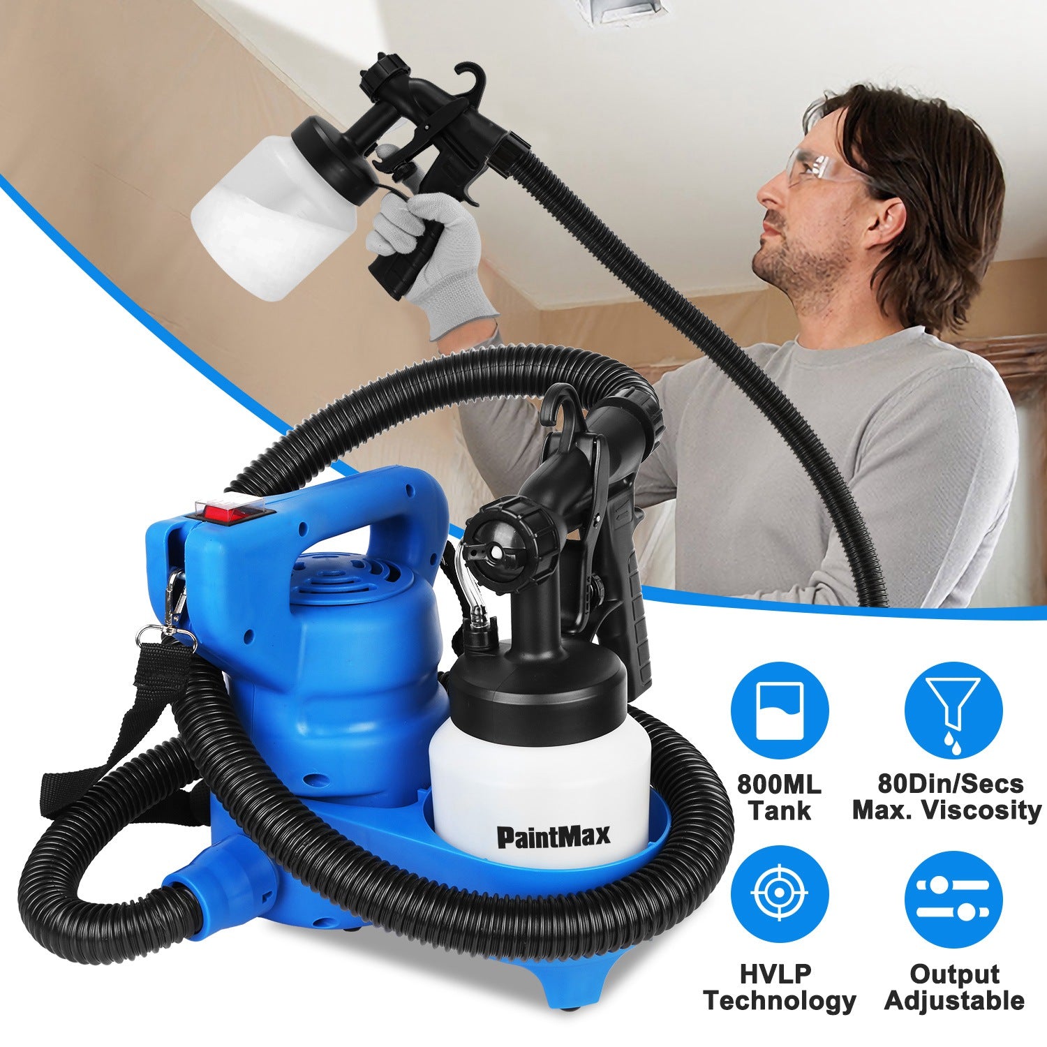 800ML Paint Spray Painter 650W Oil Primer Water Paint Sprayer Machine