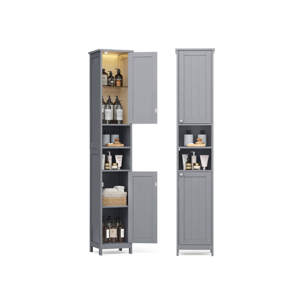 VASAGLE Tall Bathroom Cabinet with Lights