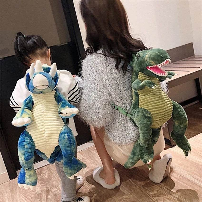 3D Dinosaur Kids Backpack – Cute Cartoon Plush Bag