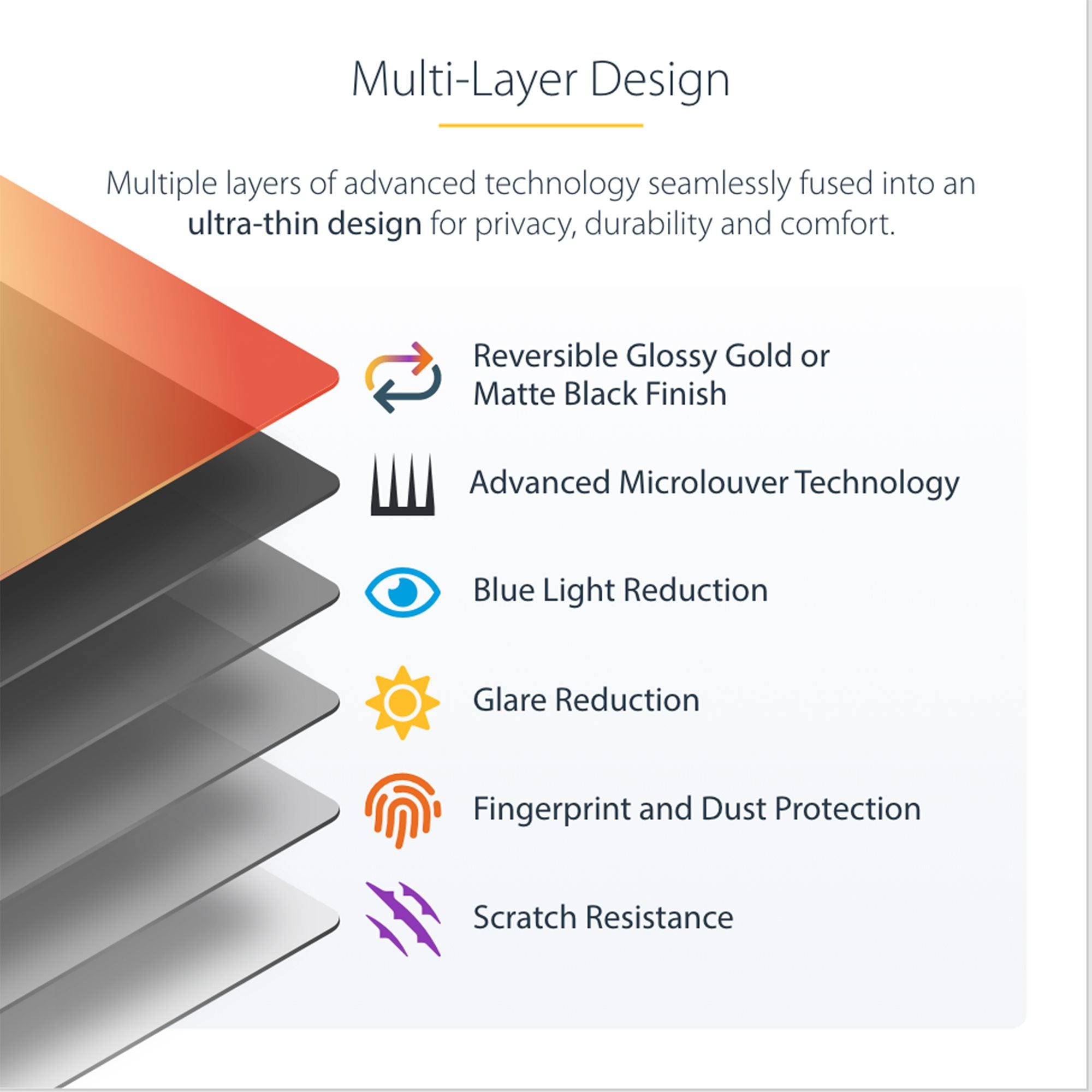 16-inch MacBook Pro M1 M2 M3 M4 Laptop Privacy Screen, Blue Light Screen Protector, Double-Sided Anti-Glare Matte or Glossy Gold, Laptop Privacy Filter