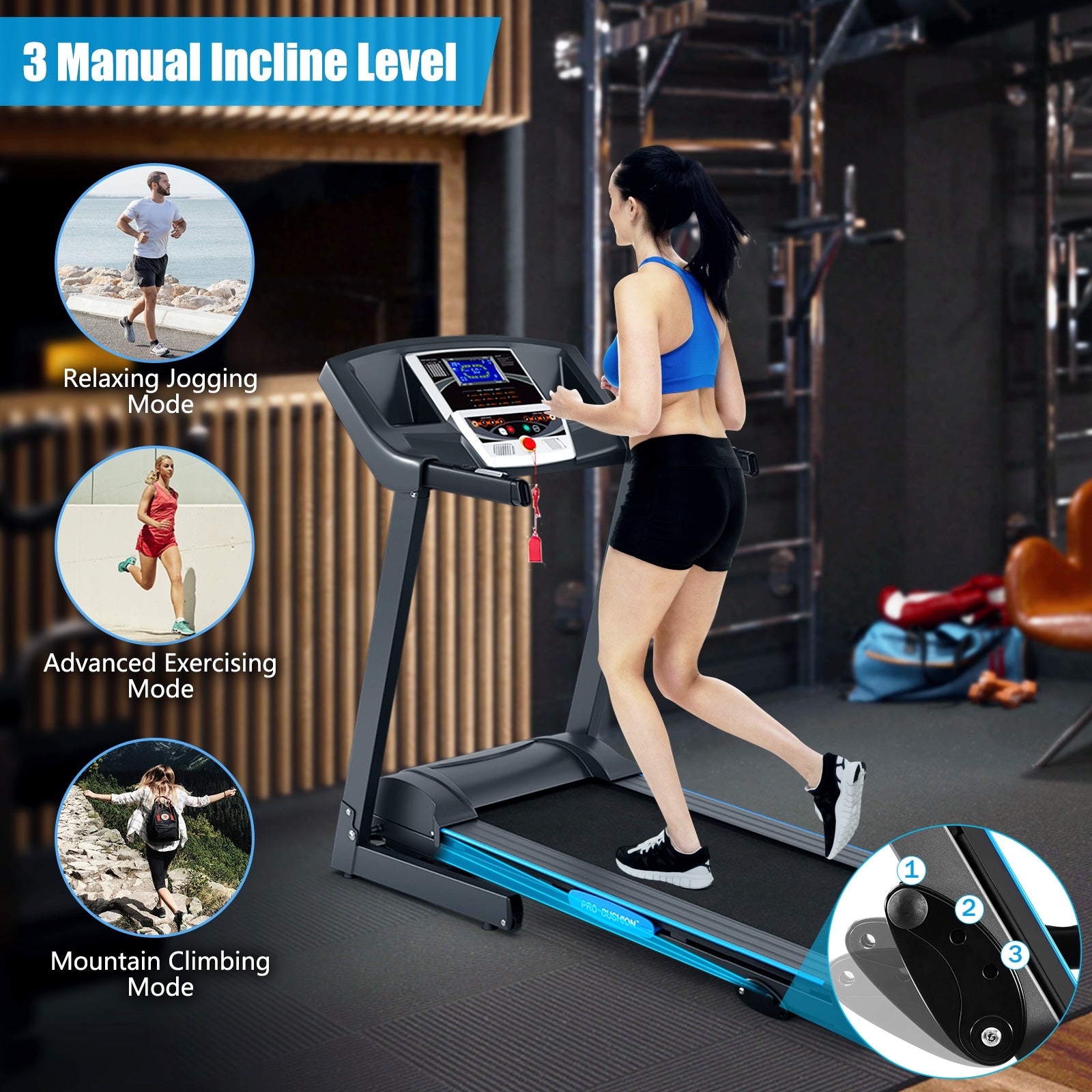 2.25 HP Folding Electric Motorized Power Treadmill Machine with LCD DisplayÂ