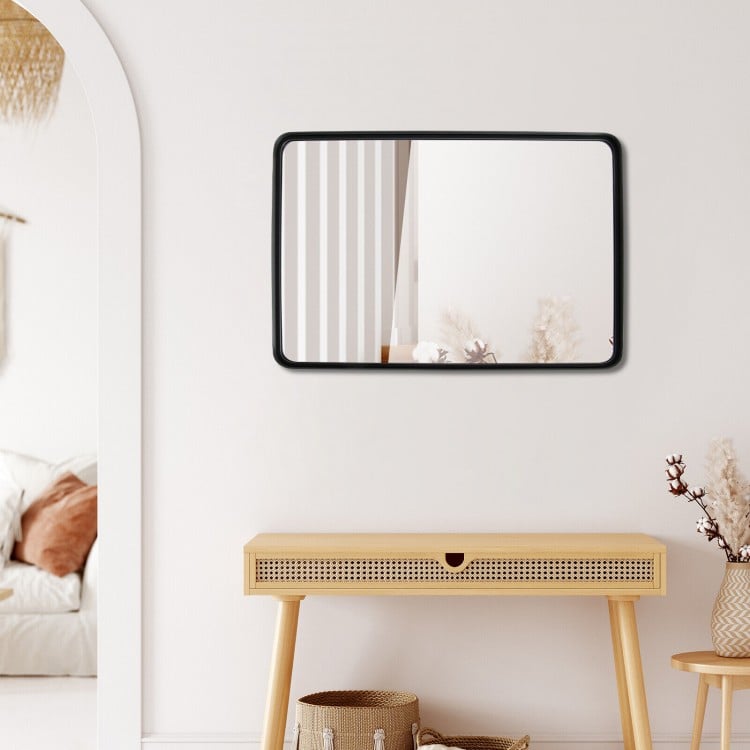 Rectangular Wall Mount Bathroom Mirror with Solid Steel Frame-L