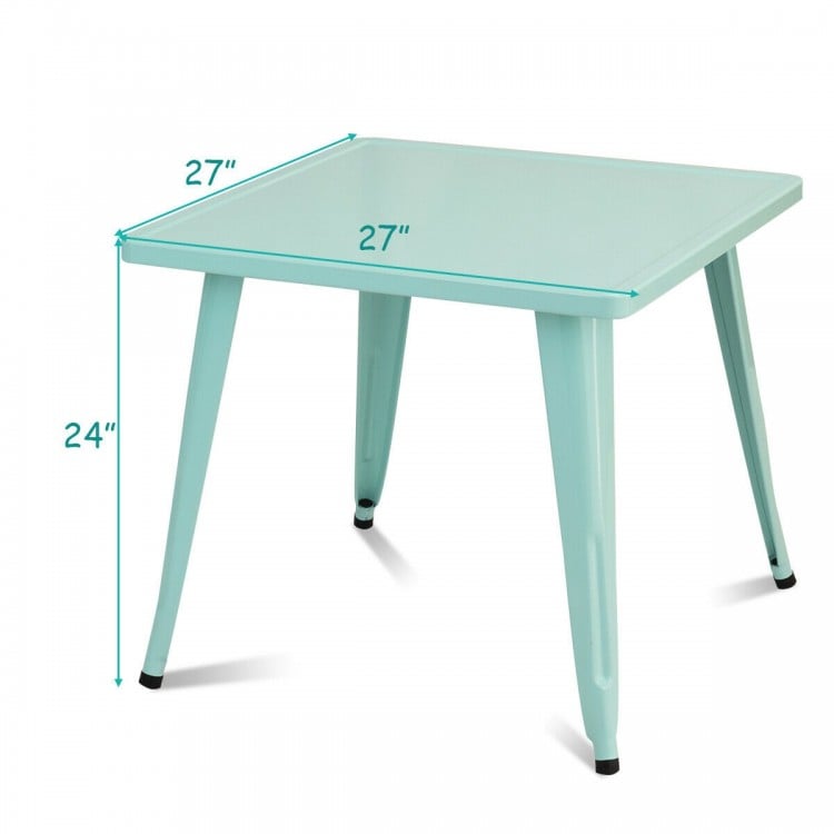 27-Inch Kids Square Steel Table Play Learn Activity Table-Blue