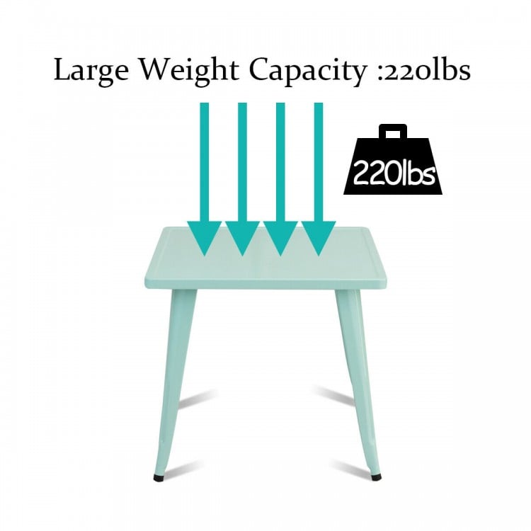 27-Inch Kids Square Steel Table Play Learn Activity Table-Blue