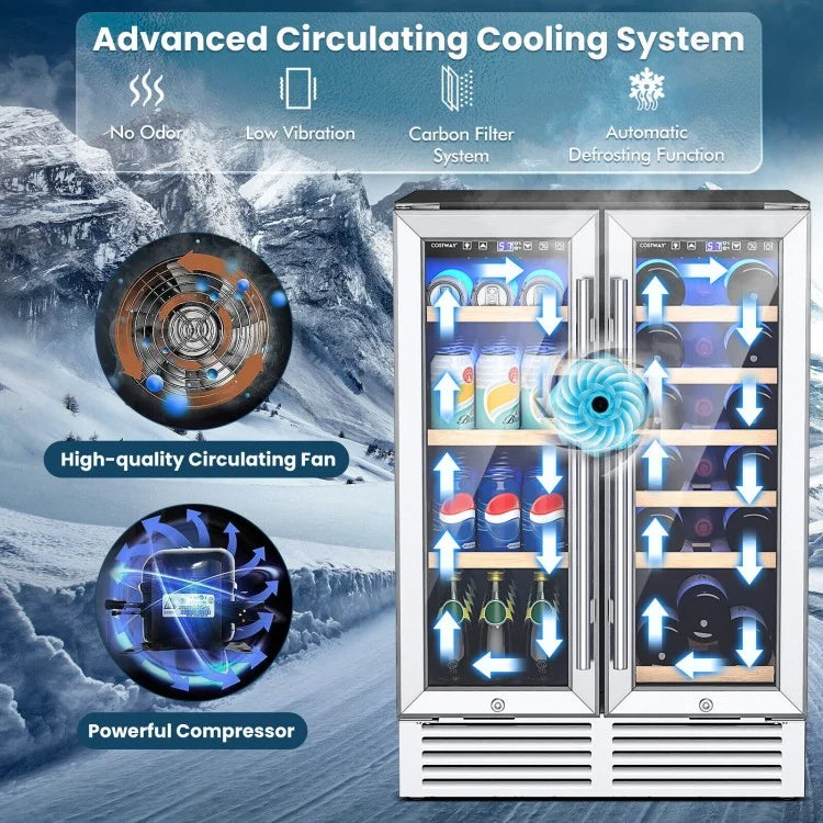 24 Inch Dual Zone Wine and Beverage Cooler