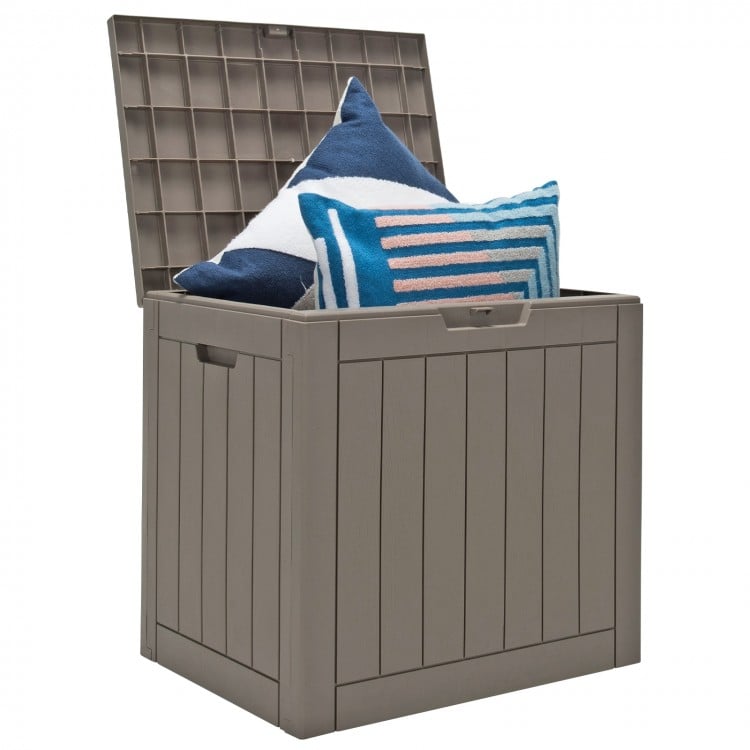 30 Gallon Deck Box Storage Seating Container-Light Brown