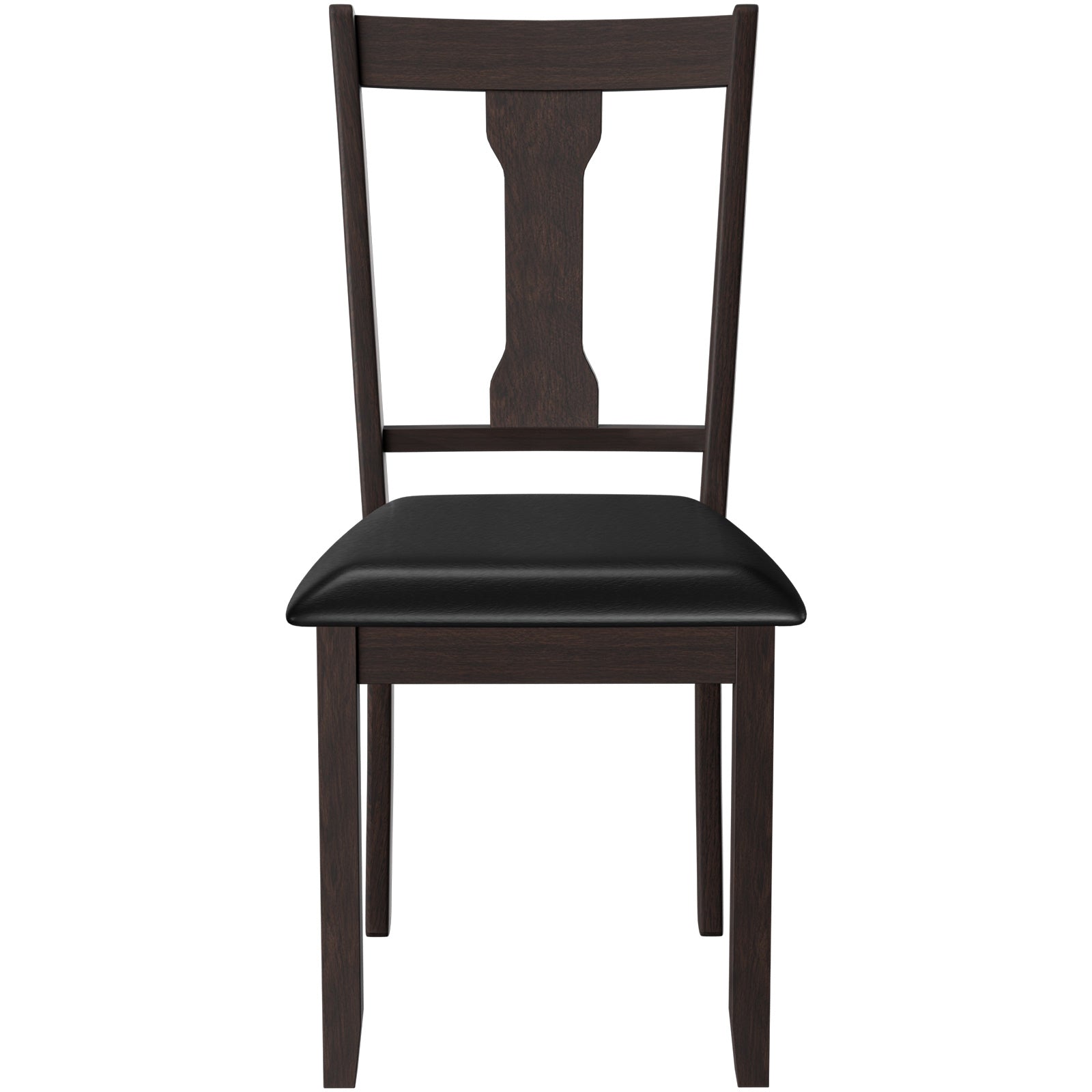 Set of 2 Dining Room Chair with Rubber Wood Frame and Upholstered Padded Seat-Brown