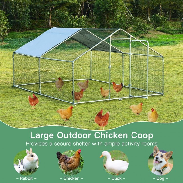 Large Walk in Shade Cage Chicken Coop with Roof Cover-M