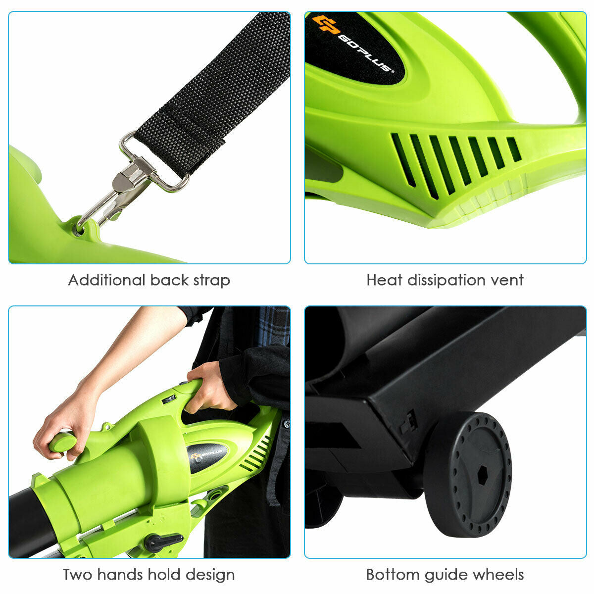 7.5 Amp 3-in-1 Electric Leaf Blower Leaf Vacuum Mulcher 170MPH