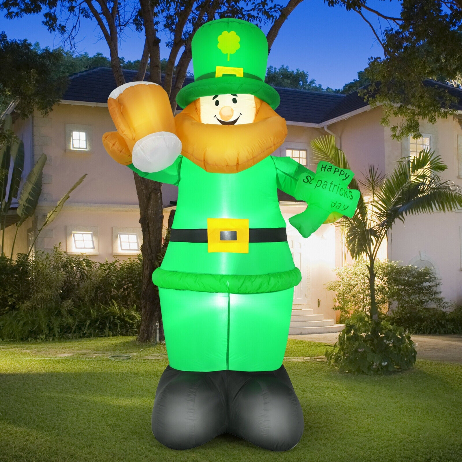 Patrick’s Day Inflatable Leprechaun for for Yard and Lawn-8 ft