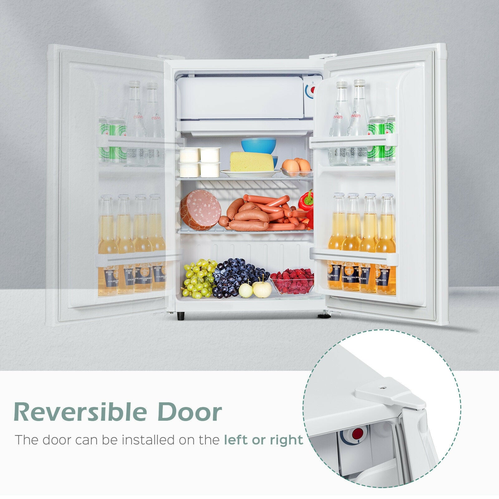 2.5 Cu Ft Compact Single Door Refrigerator with Freezer-White