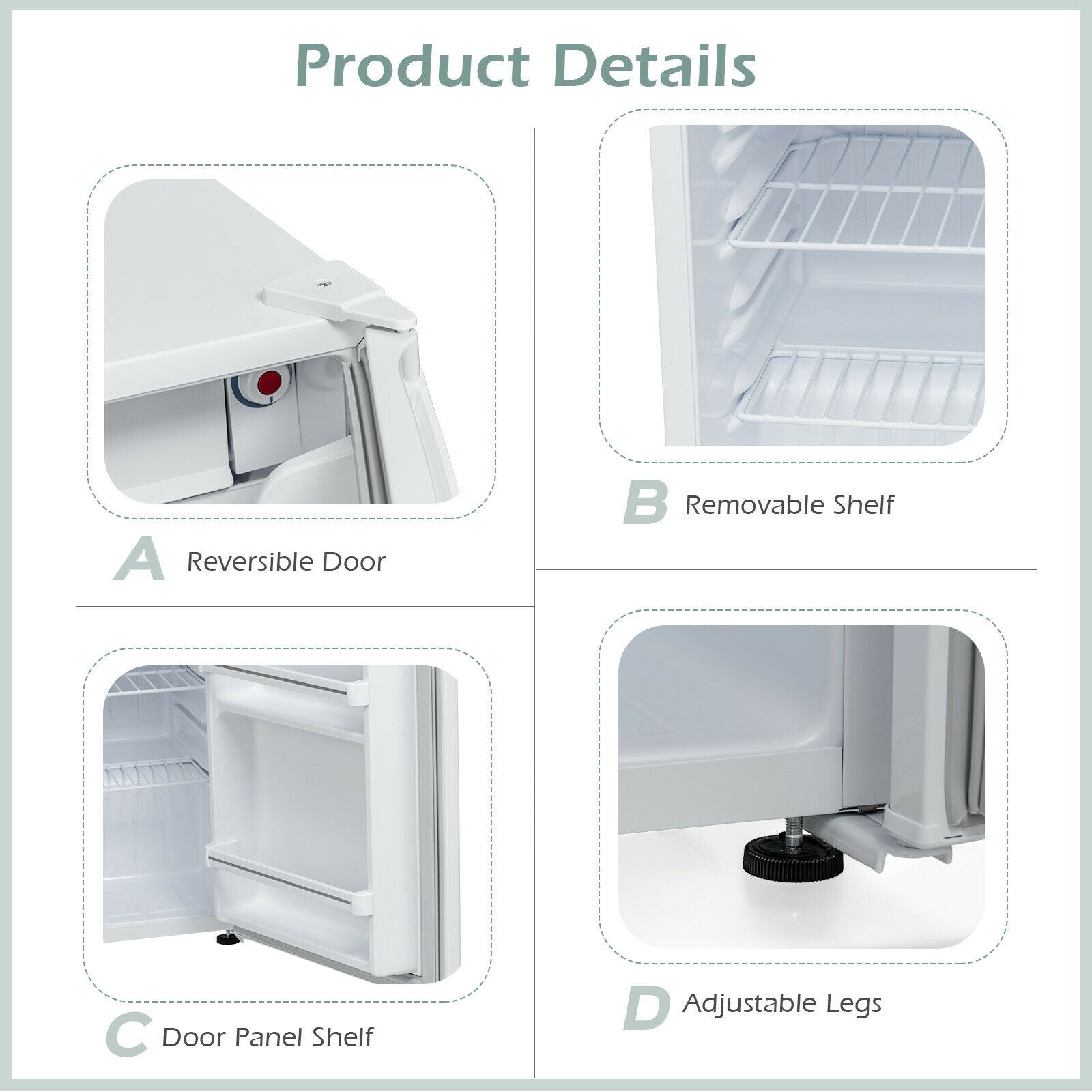 2.5 Cu Ft Compact Single Door Refrigerator with Freezer-White