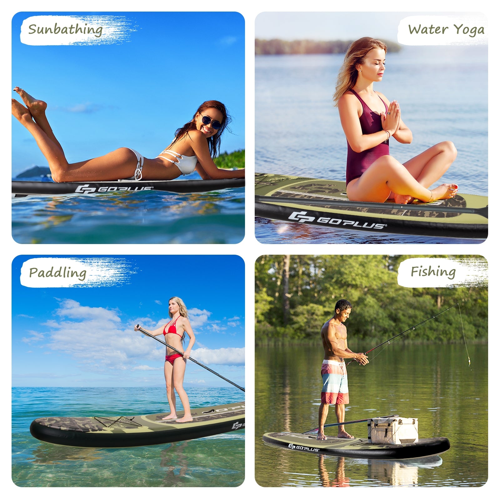 11 Feet Inflatable Standing Board Surfboard with Bag and Paddle