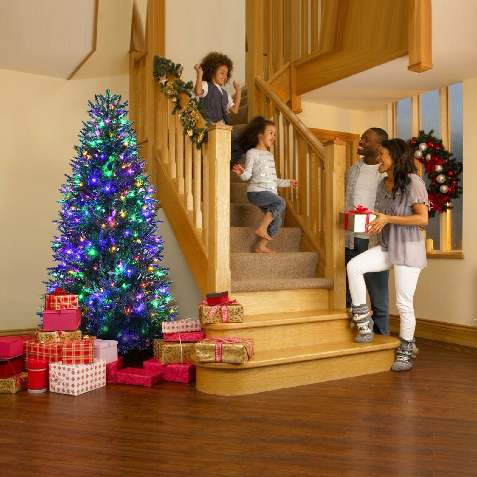 Artificial Christmas Tree with 2 Lighting Colors and 9 Flash Modes-6 ftÂ