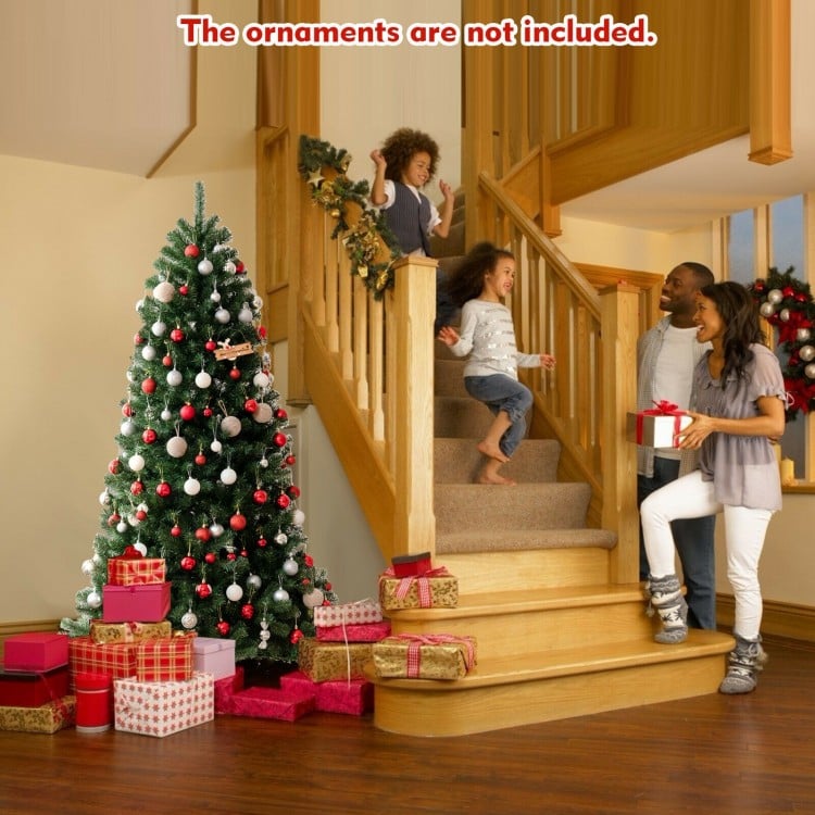6 Feet Artificial Christmas Tree with Remote-controlled Color-changing LED Lights
