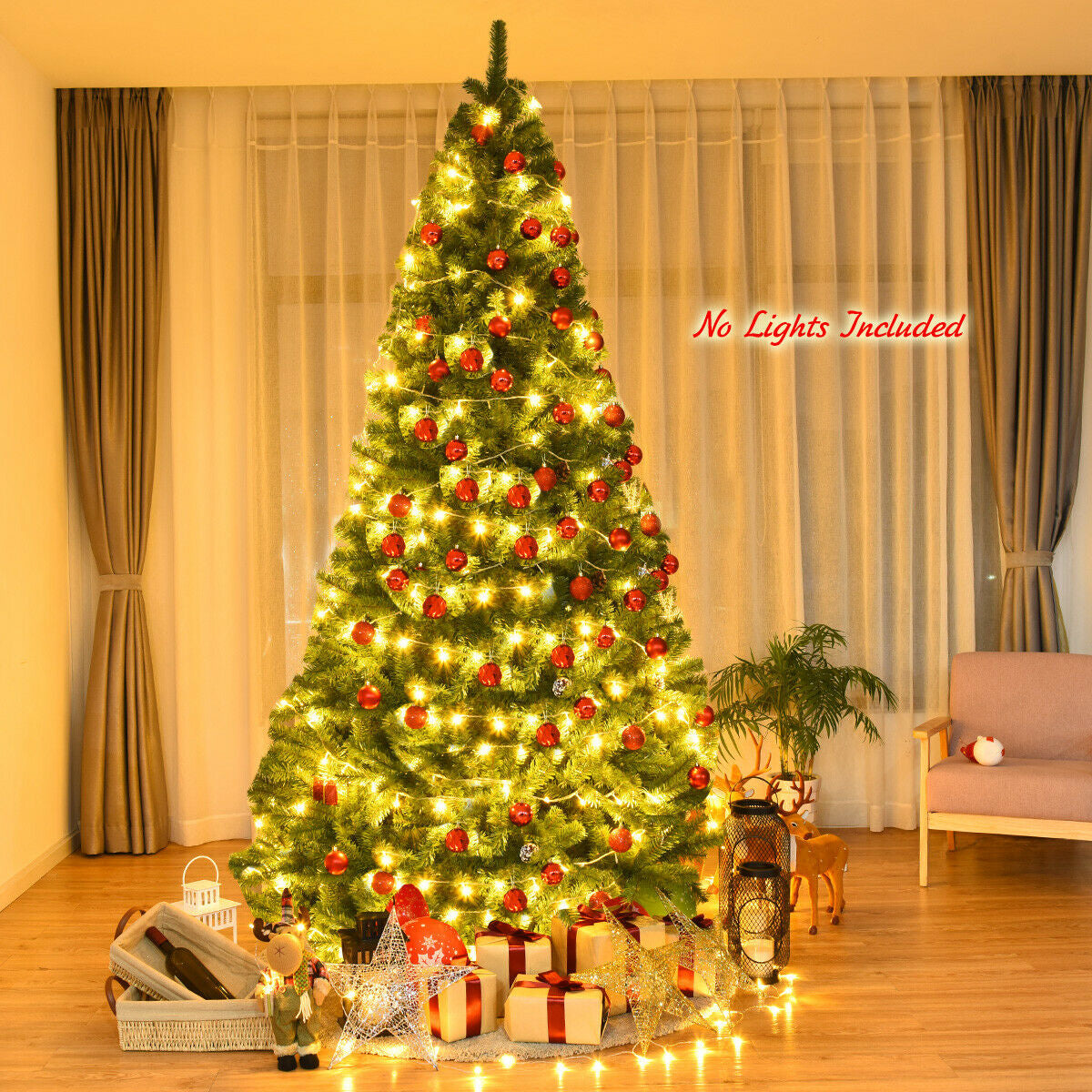 Premium Artificial Hinged PVC Christmas Tree with Metal Stand-9 ftÂ