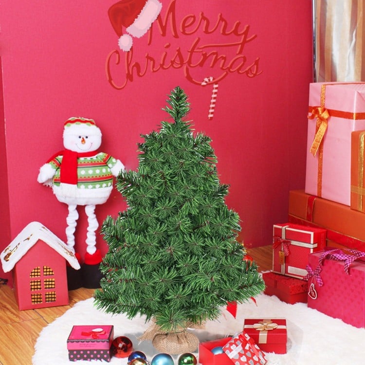 3 Feet Tabletop Unlit Christmas Tree in Burlap Base