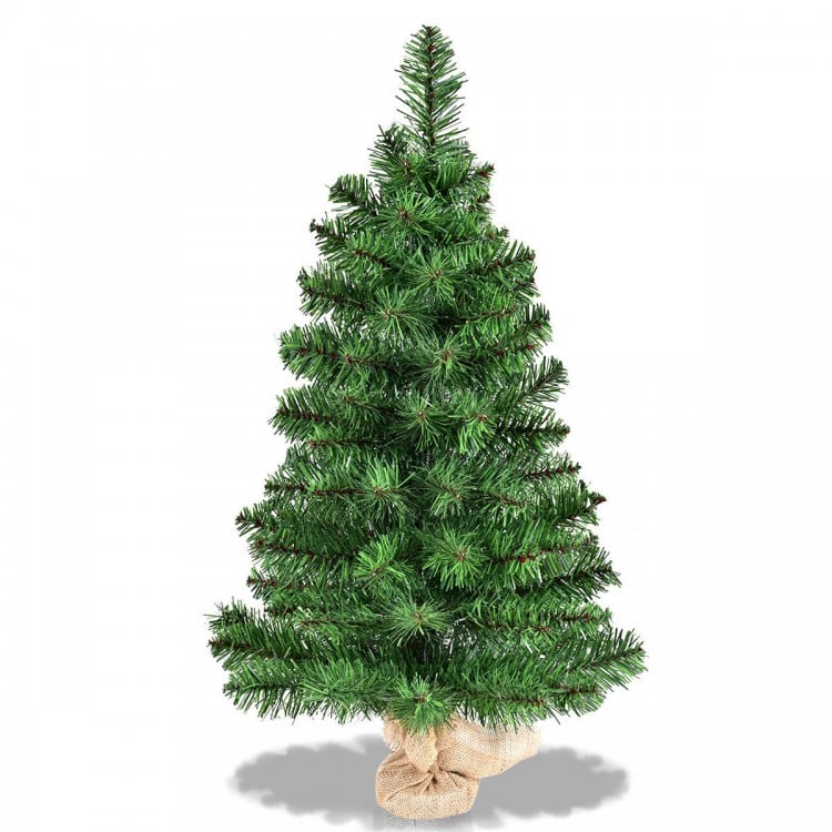 3 Feet Tabletop Unlit Christmas Tree in Burlap Base