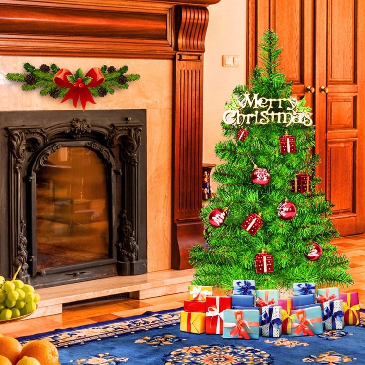 3 Feet Tabletop Unlit Christmas Tree in Burlap Base