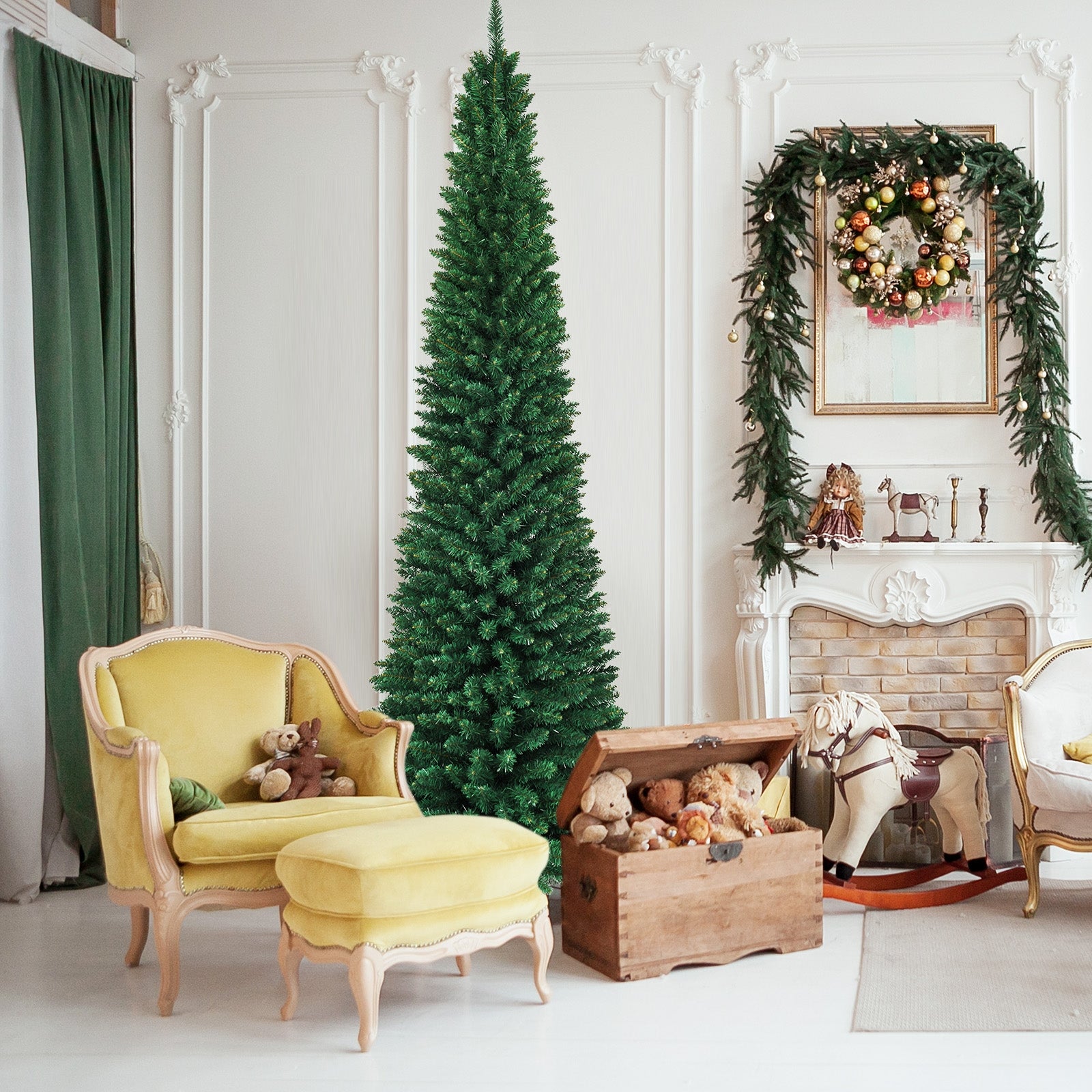 PVC Artificial Slim Pencil Christmas Tree-9'Â