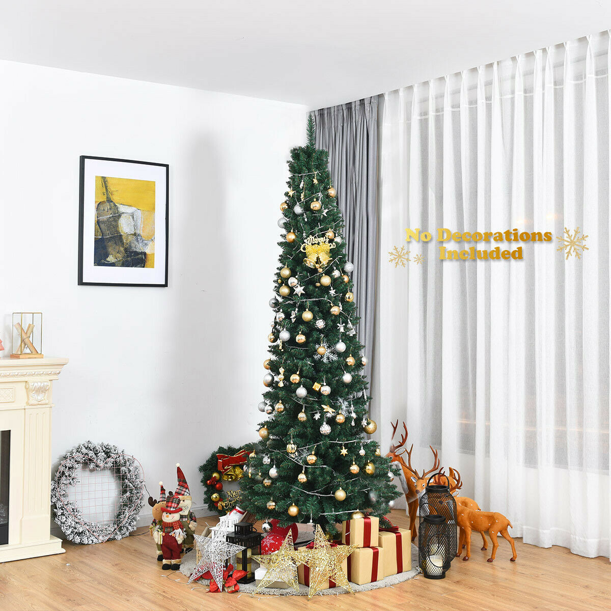 PVC Artificial Slim Pencil Christmas Tree-7'Â