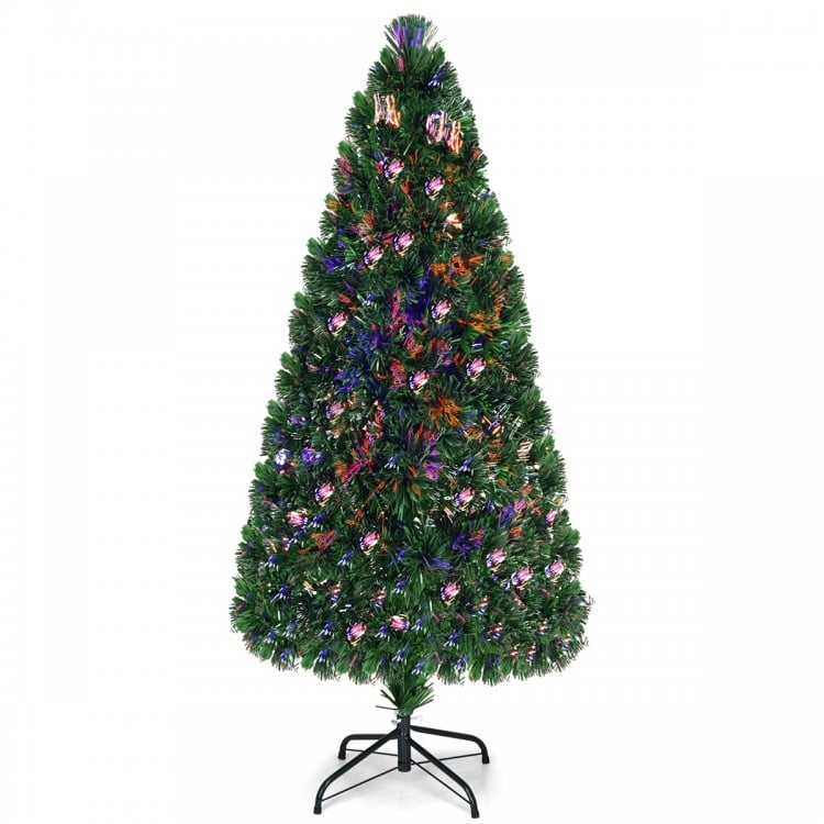 Feet Artificial Pre-Lit Fiber Optic PVC Christmas Tree