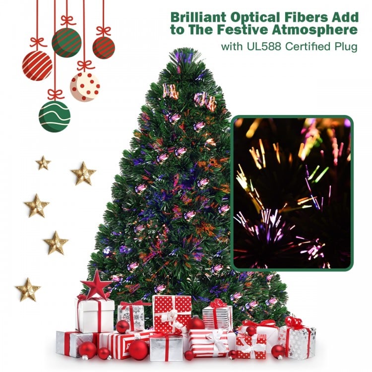 3 Feet Artificial Pre-Lit Fiber Optic PVC Christmas Tree