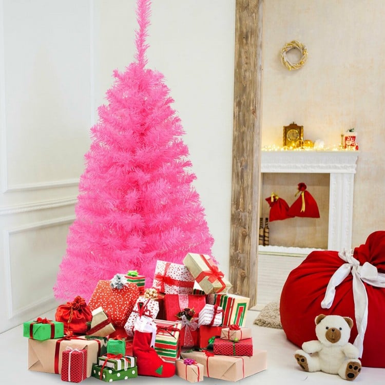 36 Inch Unlit Artificial Christmas Mini Tree with Plastic Stand