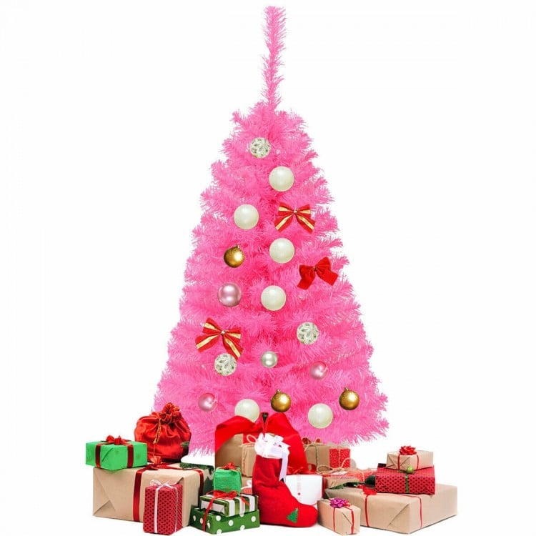 36 Inch Unlit Artificial Christmas Mini Tree with Plastic Stand