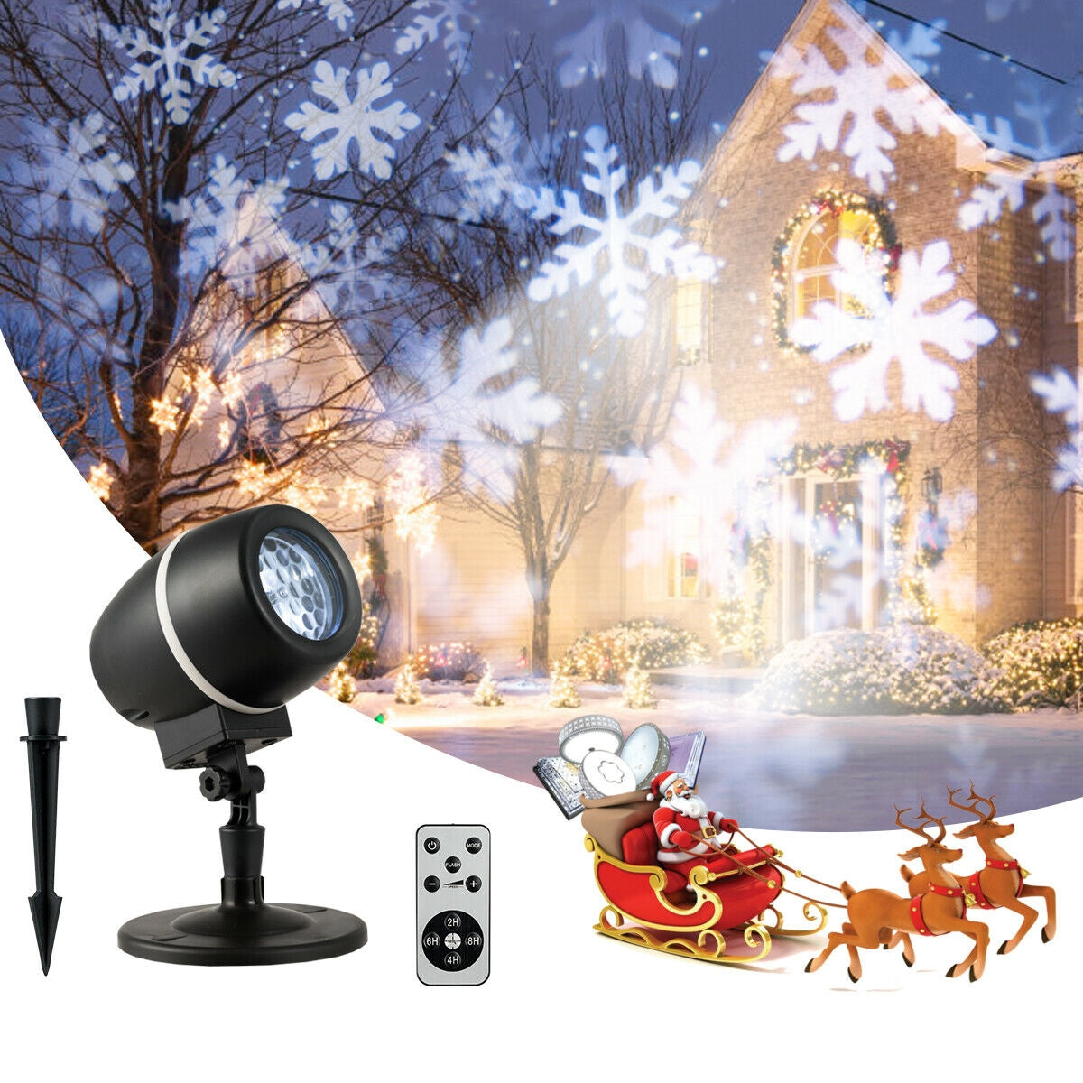 Outdoor Waterproof Christmas Snowflake LED Projector Lights with Remote ControlÂ