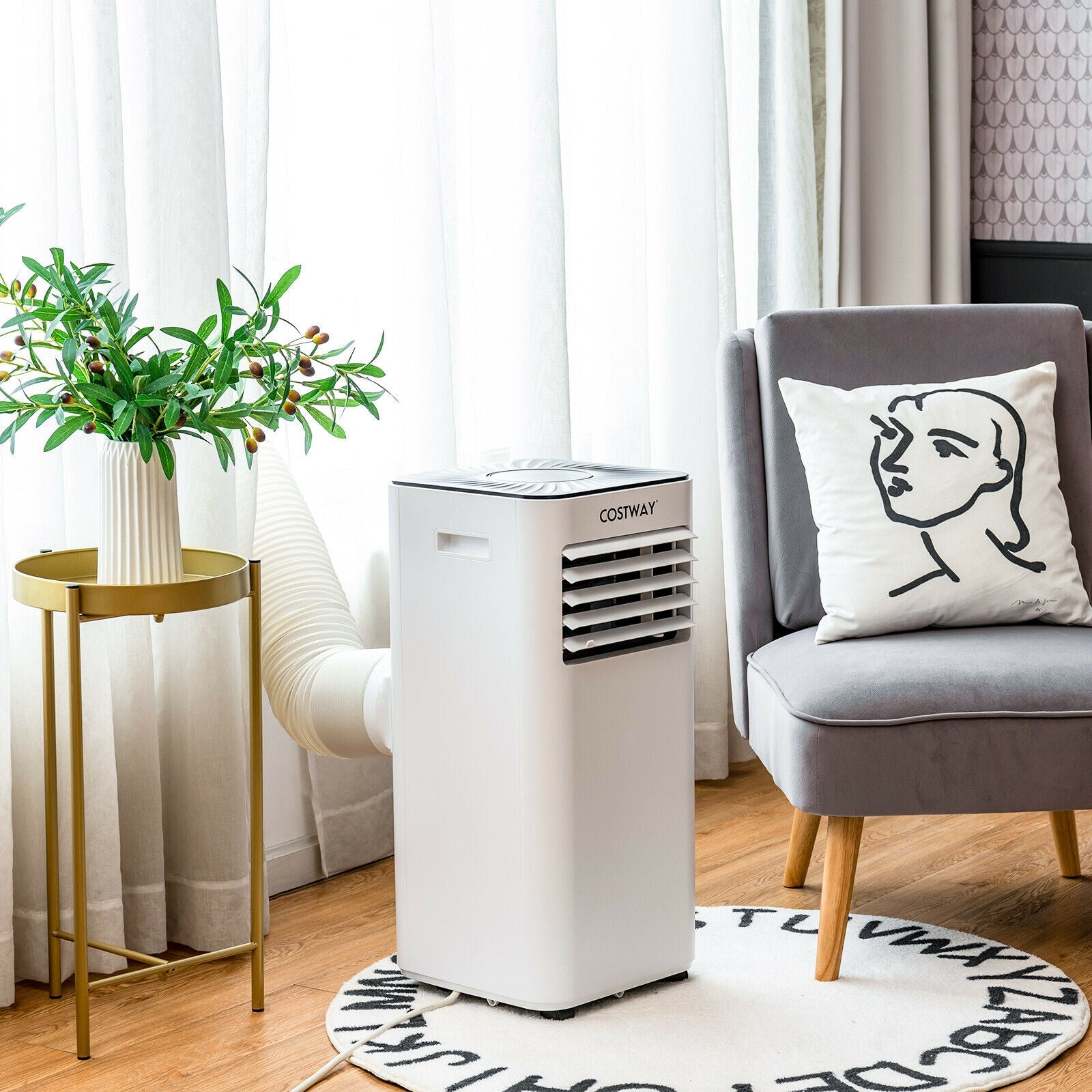 Portable Air Conditioner 10000 BTU Evaporative Air Cooler Dehumidifier-WhiteÂ