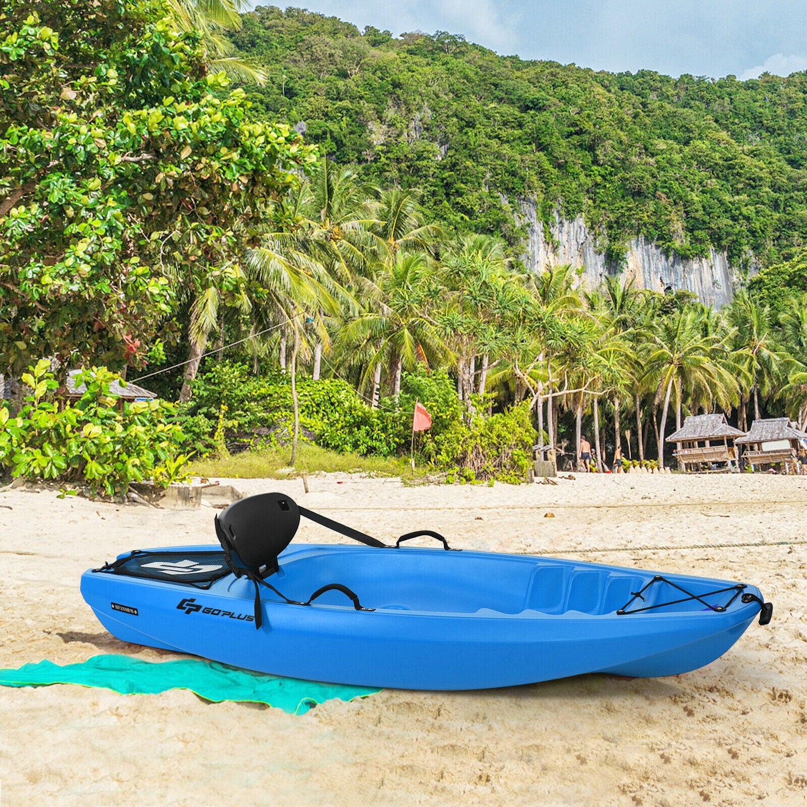 6 Feet Youth Kids Kayak with Bonus Paddle and Folding Backrest for Kid Over 5-BlueÂ