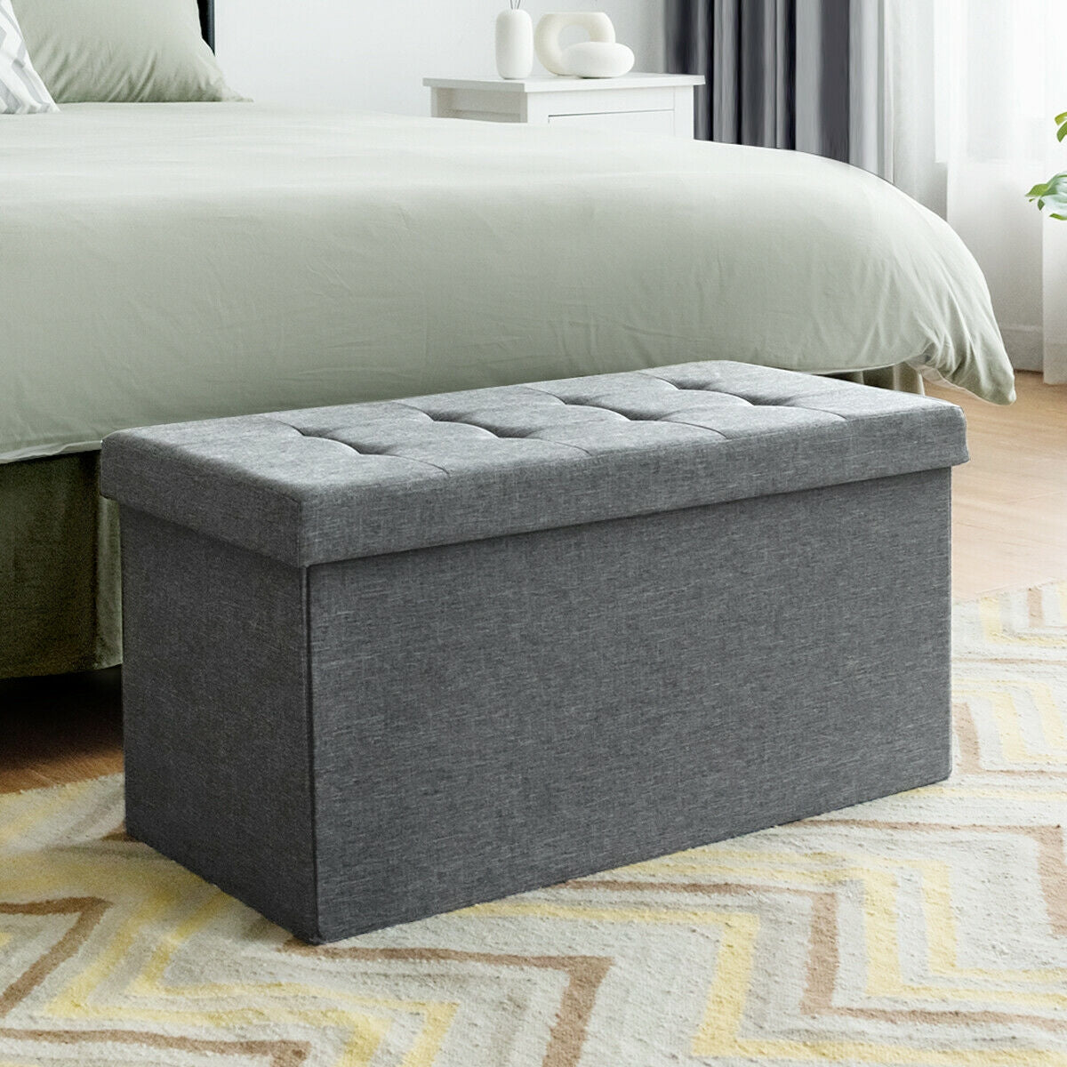 31.5 Inch Fabric Foldable Storage with Removable Storage Bin-Light GrayÂ
