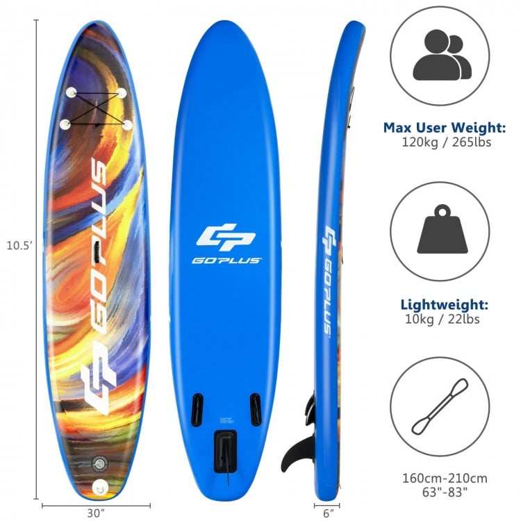 Inflatable Stand Up Paddle Board with Backpack and Aluminum Paddle Pump