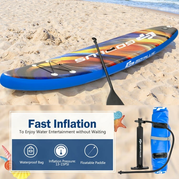 Inflatable Stand Up Paddle Board with Backpack and Aluminum Paddle Pump