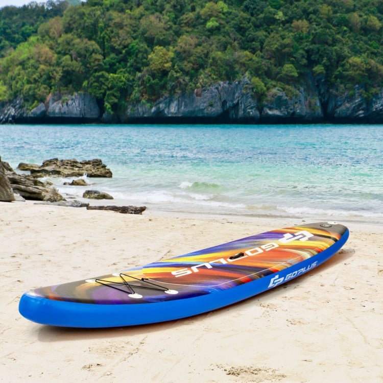 Inflatable Stand Up Paddle Board with Backpack and Aluminum Paddle Pump
