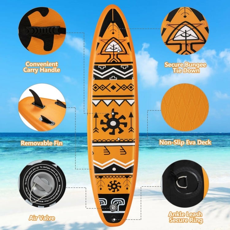 11 Feet Inflatable Stand Up Paddle Board with Backpack and Aluminum Paddle Pump