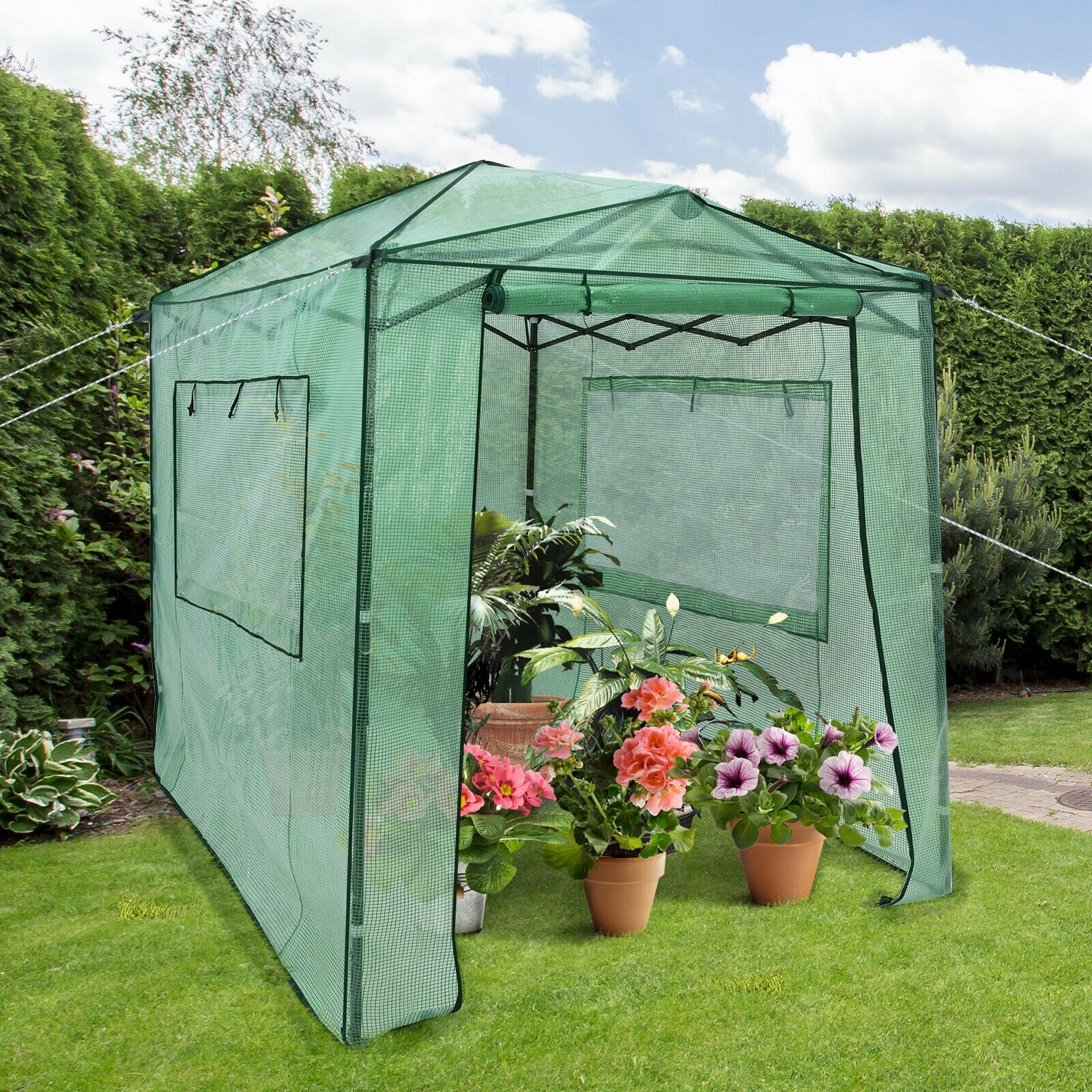 Portable Walk-in Greenhouse with Window-GreenÂ