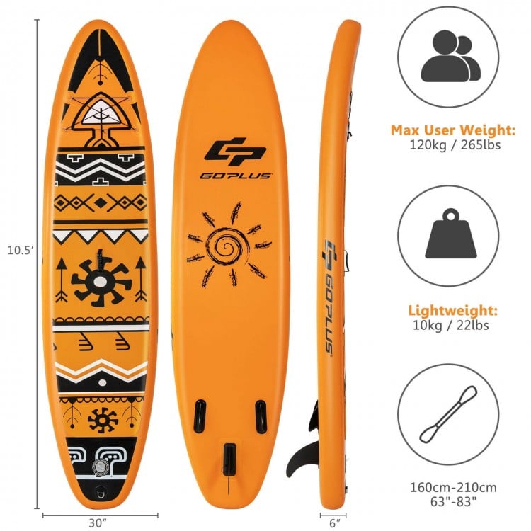 11 Feet Inflatable Stand Up Paddle Board with Backpack and Aluminum Paddle Pump