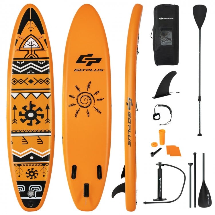 11 Feet Inflatable Stand Up Paddle Board with Backpack and Aluminum Paddle Pump