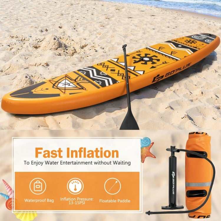 11 Feet Inflatable Stand Up Paddle Board with Backpack and Aluminum Paddle Pump