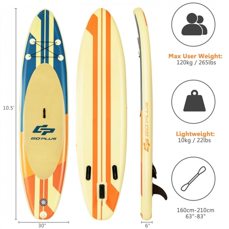 Inflatable Stand Up Paddle Board Surfboard with Bag Aluminum Paddle and Hand Pump